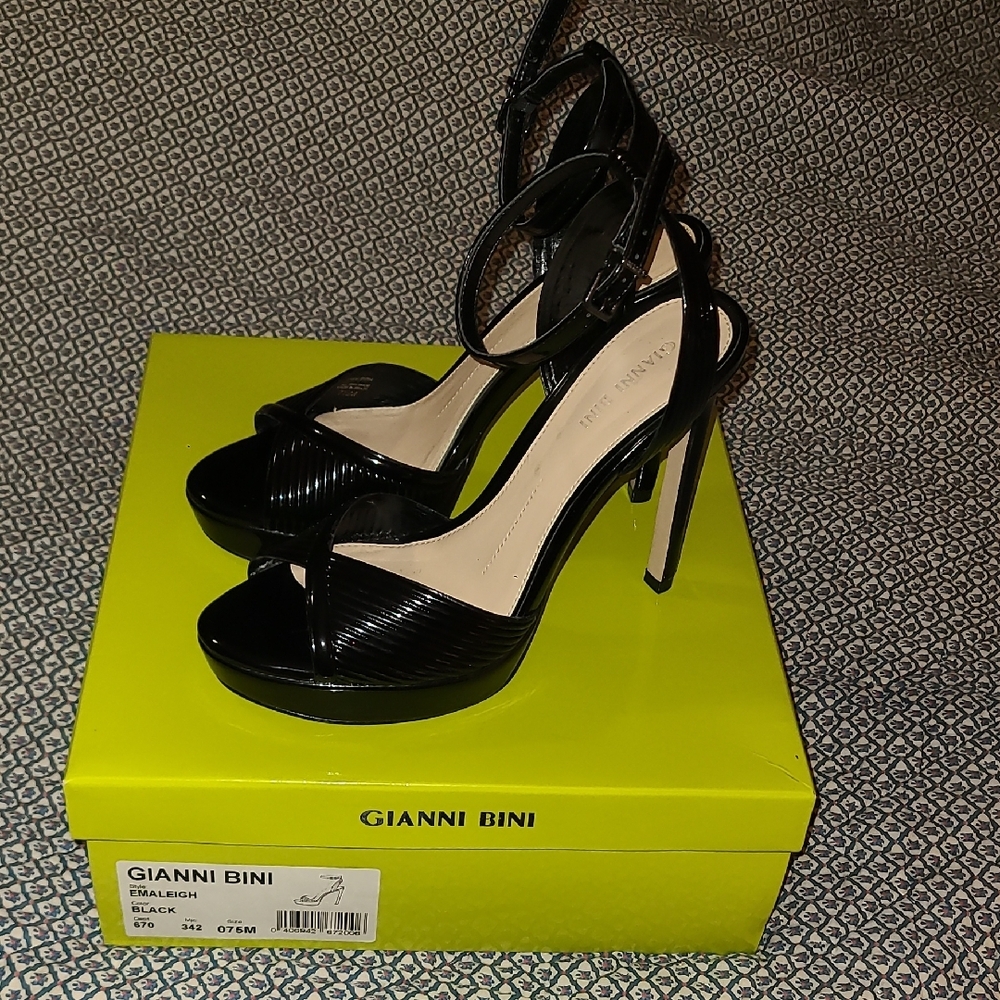 Gianni Bini Elegant Black Strappy Heels